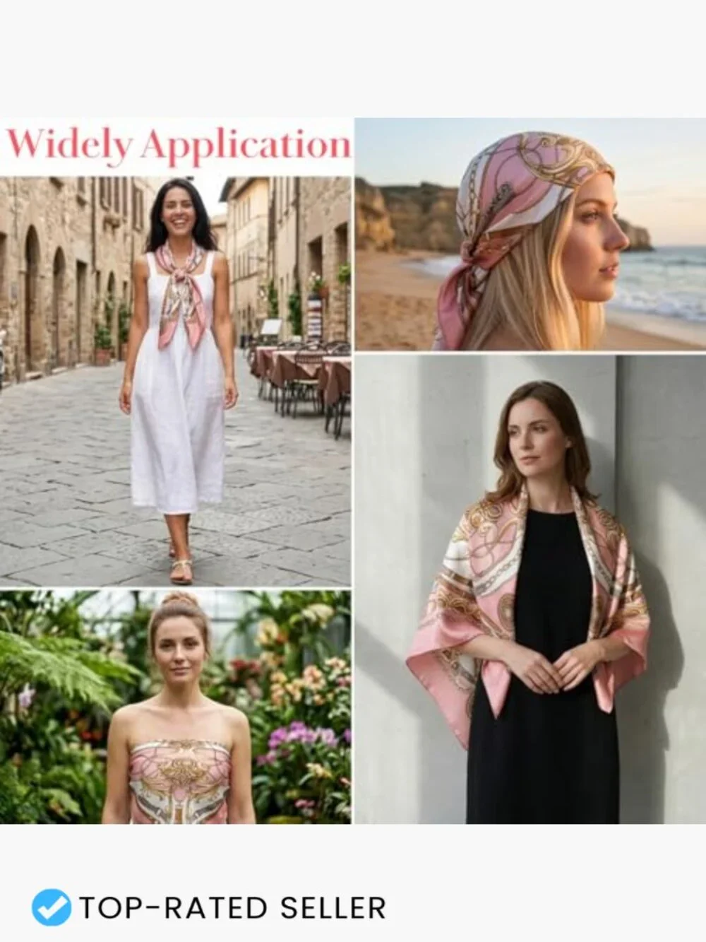 Large Silk Satin Square Bandana Scarf for Women Hair Wrap Neck Scarf with Hair